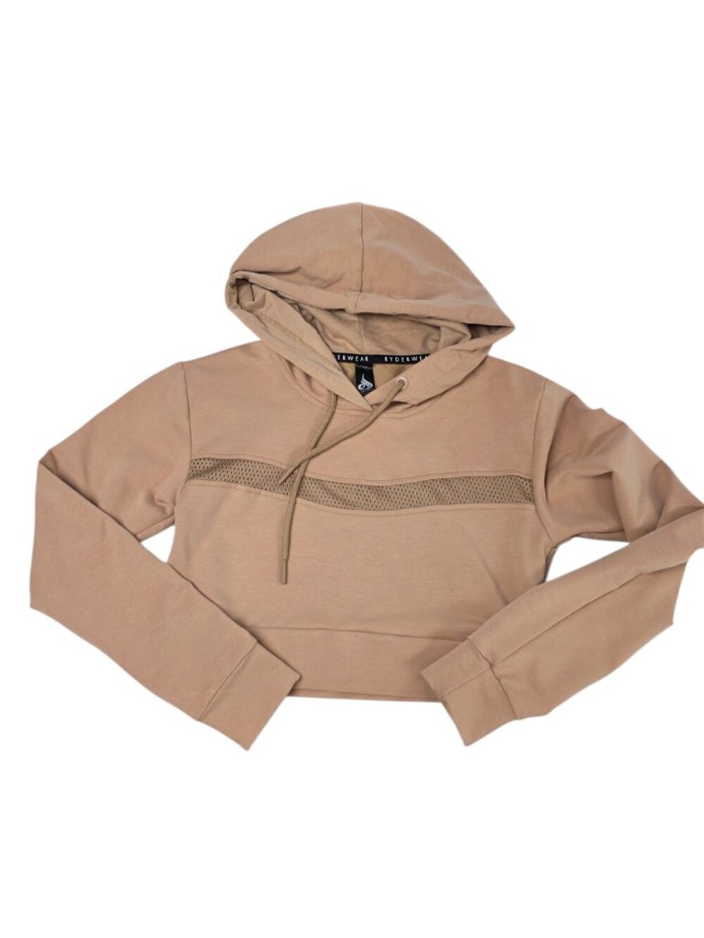 Ryderwear Cropped Long Sleeve Hoodie, Pullover,Mesh Panel, Size Small